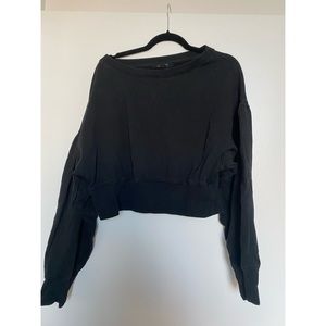 All Saints Black Cropped Sweatshirt